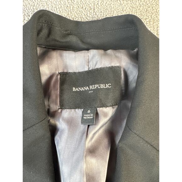 Banana Republic Blazer Suit Jacket Career Office Business Black Size 6 - Picture 4 of 7